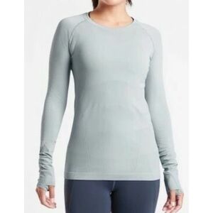 Athleta Momentum Seamless Top Steel Blue